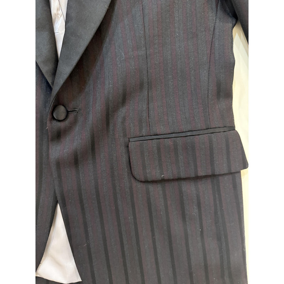 Neiman Marcus Tuxedo Blazer Mens 40 Pinstripe Satin Lapel Single Button Formal - Picture 4 of 10